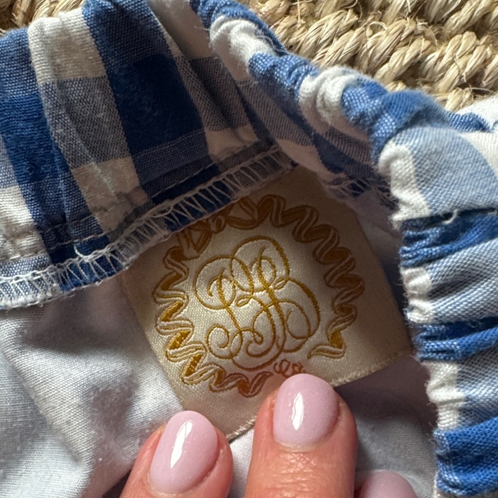 The Beaufort Bonnet Company Boys Gingham Blue and White Shorts, Size 5 - Picture 2 of 4